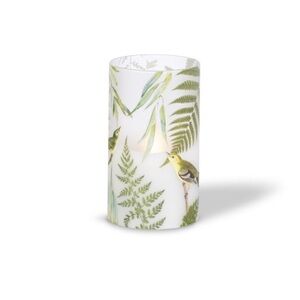 illumaflame Natural LED Flame Technology 3.5” x 6” LED Candle. Green Bird Design